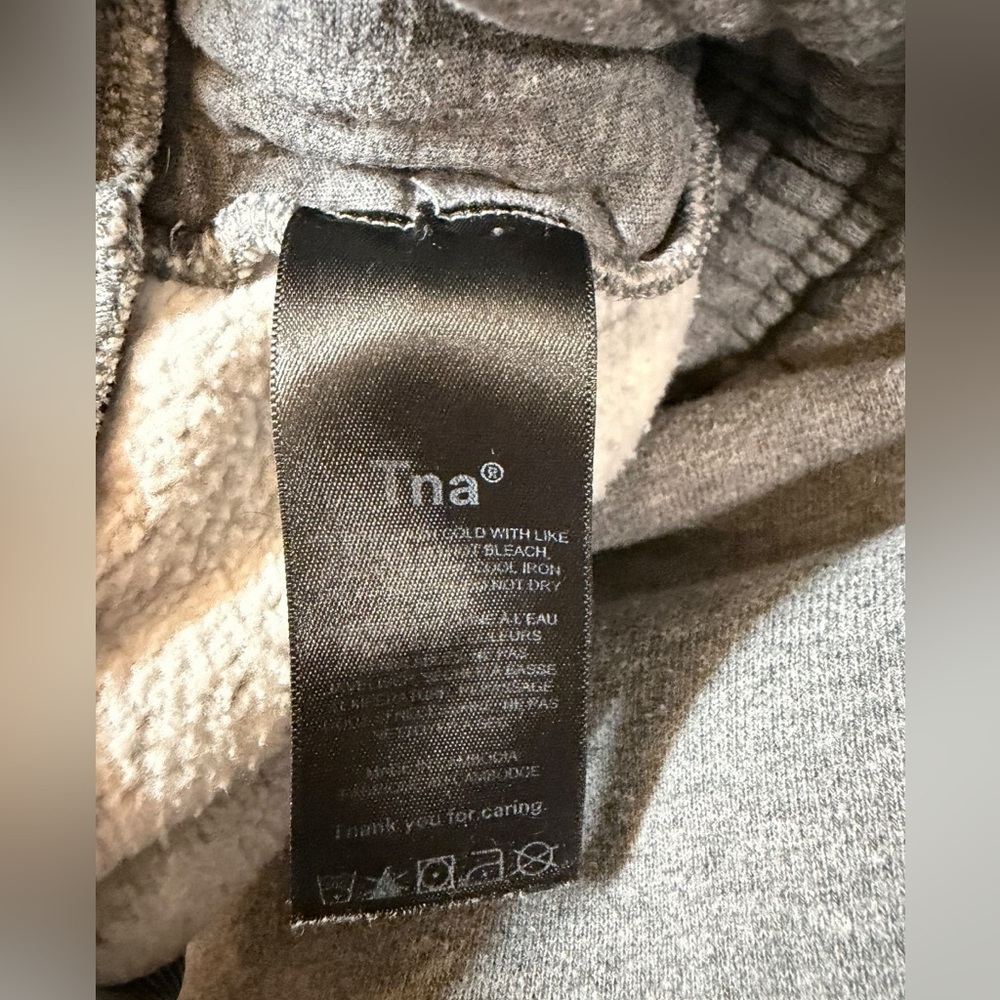 Aritzia TNA Cozy Sweatfleece Boyfriend Sweatpants Gray S | Soft Fleece Joggers - Picture 6 of 7